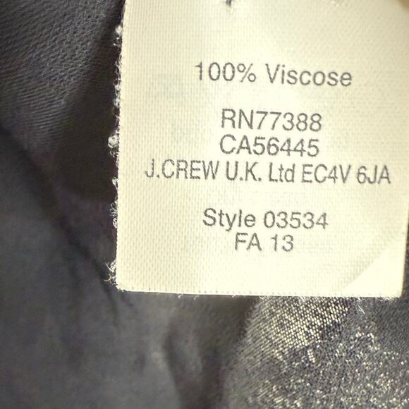 J.Crew Keyhole Puff Long Sleeve Drapey Crepe Blouse Button Closure L Black #4128 - Picture 10 of 15